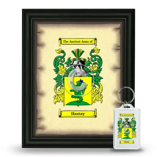 Hastay Framed Coat of Arms and Keychain - Black