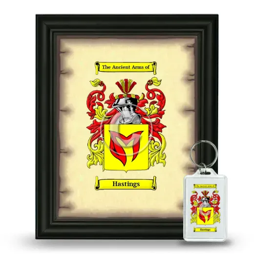 Hastings Framed Coat of Arms and Keychain - Black