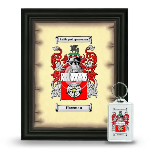 Hawman Framed Coat of Arms and Keychain - Black