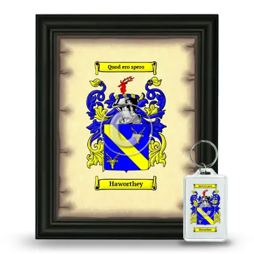 Haworthey Framed Coat of Arms and Keychain - Black