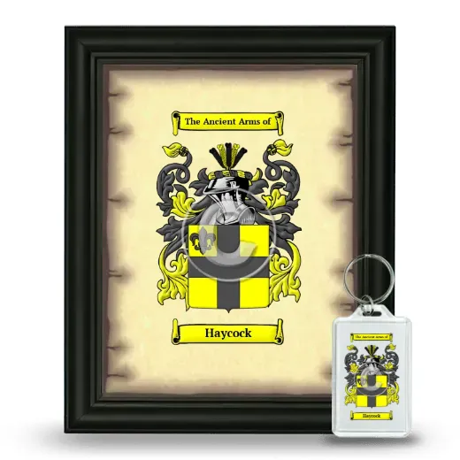 Haycock Framed Coat of Arms and Keychain - Black