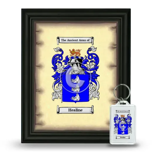 Healine Framed Coat of Arms and Keychain - Black