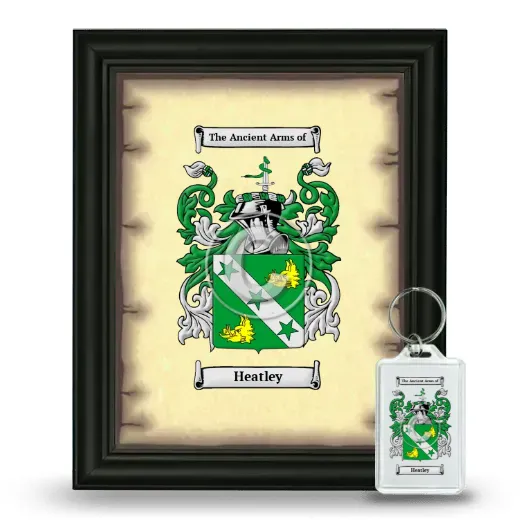 Heatley Framed Coat of Arms and Keychain - Black