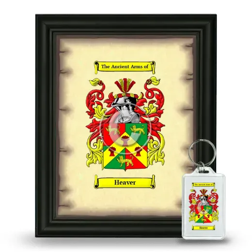 Heaver Framed Coat of Arms and Keychain - Black