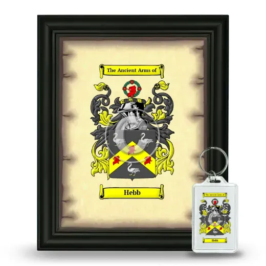 Hebb Framed Coat of Arms and Keychain - Black