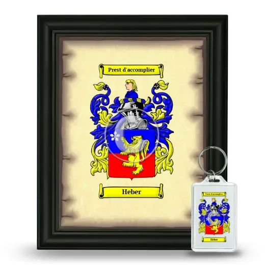 Heber Framed Coat of Arms and Keychain - Black