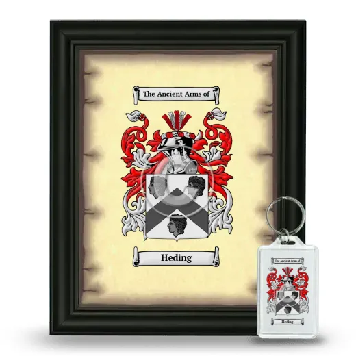 Heding Framed Coat of Arms and Keychain - Black