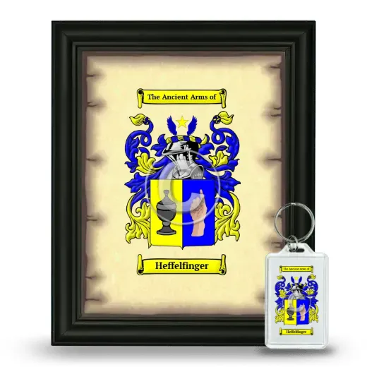 Heffelfinger Framed Coat of Arms and Keychain - Black