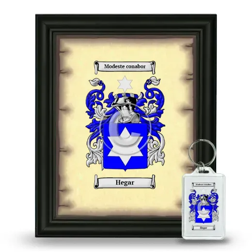 Hegar Framed Coat of Arms and Keychain - Black