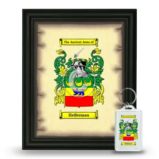 Heiferman Framed Coat of Arms and Keychain - Black
