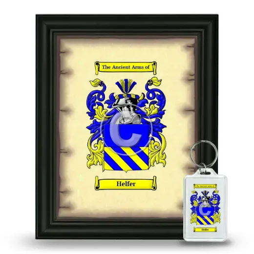 Helfer Framed Coat of Arms and Keychain - Black