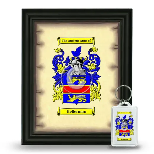 Hellerman Framed Coat of Arms and Keychain - Black