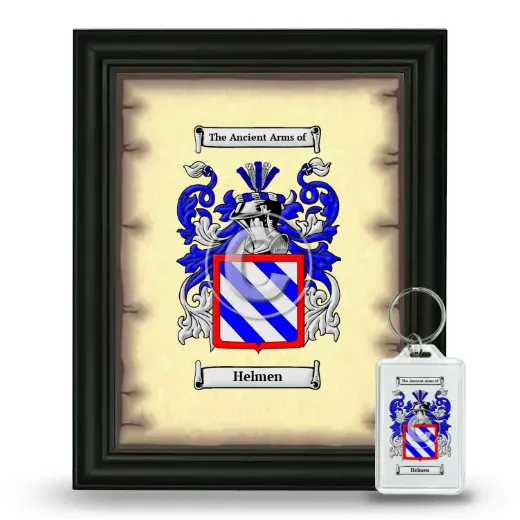 Helmen Framed Coat of Arms and Keychain - Black