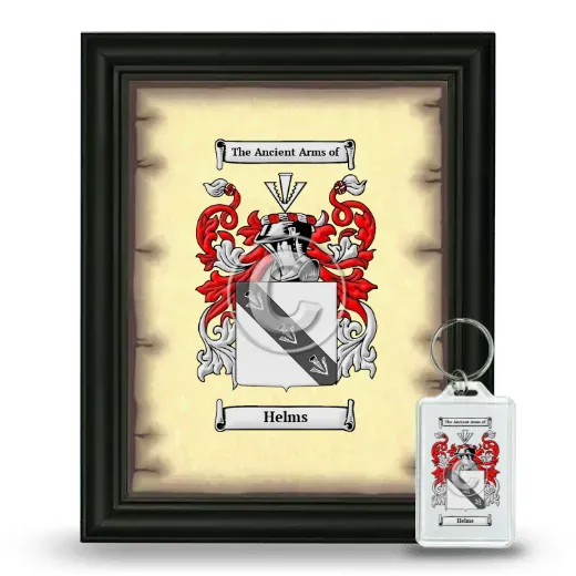 Helms Framed Coat of Arms and Keychain - Black