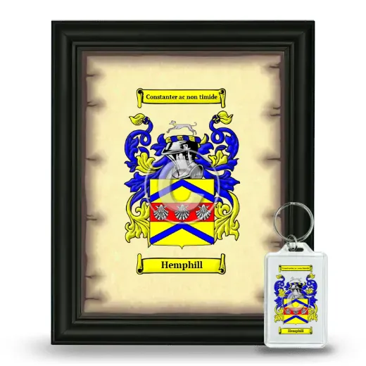 Hemphill Framed Coat of Arms and Keychain - Black