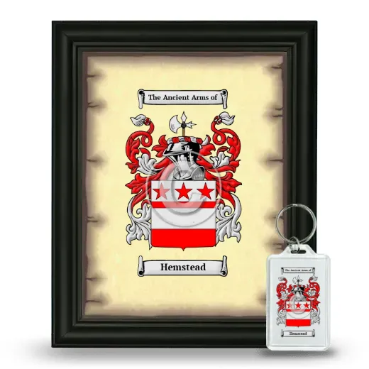 Hemstead Framed Coat of Arms and Keychain - Black