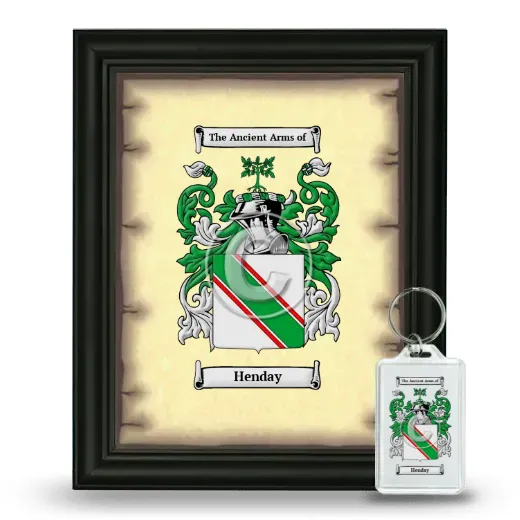 Henday Framed Coat of Arms and Keychain - Black