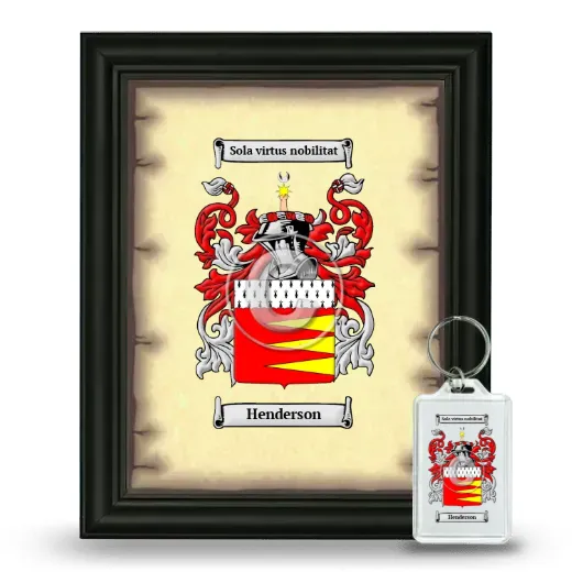 Henderson Framed Coat of Arms and Keychain - Black