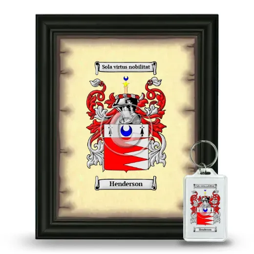 Henderson Framed Coat of Arms and Keychain - Black