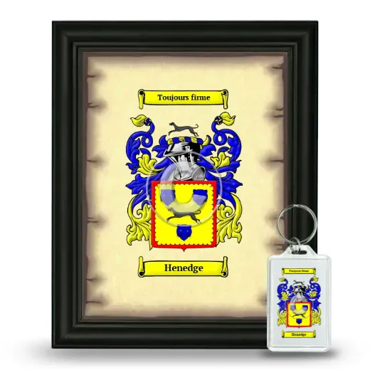 Henedge Framed Coat of Arms and Keychain - Black