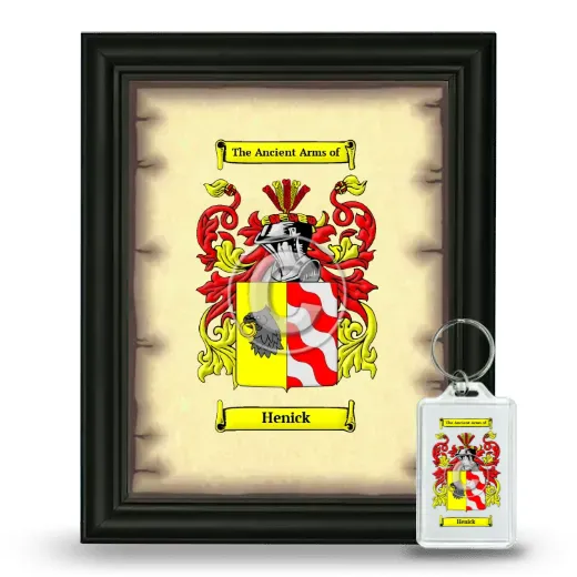 Henick Framed Coat of Arms and Keychain - Black
