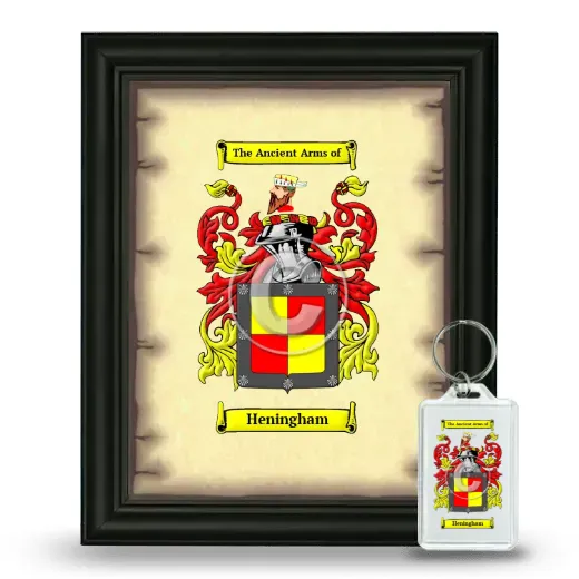 Heningham Framed Coat of Arms and Keychain - Black