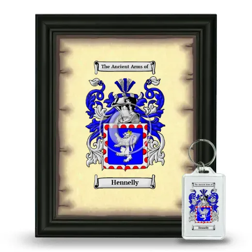 Hennelly Framed Coat of Arms and Keychain - Black