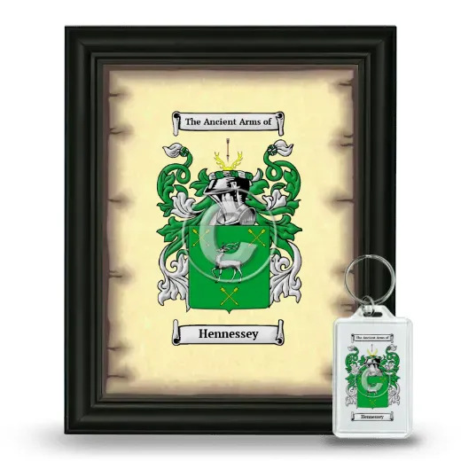 Hennessey Framed Coat of Arms and Keychain - Black
