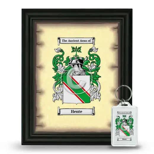 Hente Framed Coat of Arms and Keychain - Black