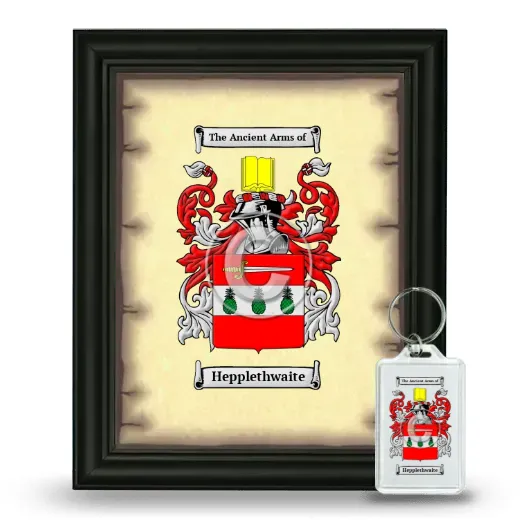 Hepplethwaite Framed Coat of Arms and Keychain - Black