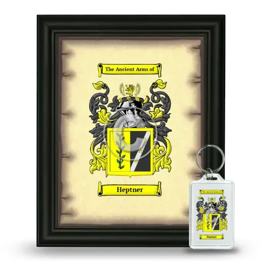 Heptner Framed Coat of Arms and Keychain - Black