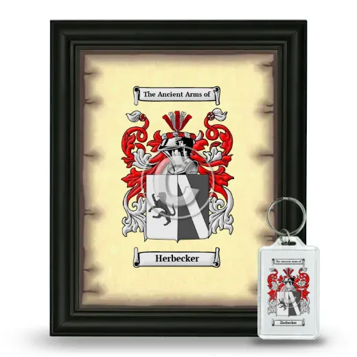 Herbecker Framed Coat of Arms and Keychain - Black