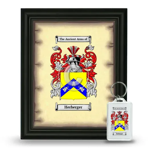 Herberger Framed Coat of Arms and Keychain - Black