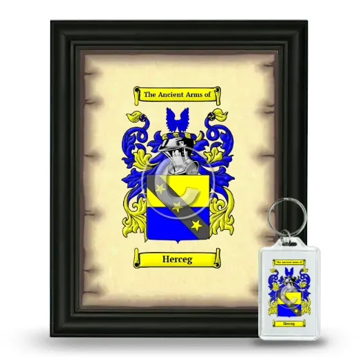 Herceg Framed Coat of Arms and Keychain - Black