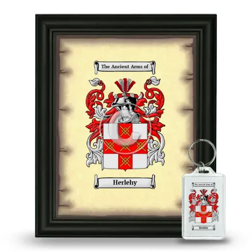 Herlehy Framed Coat of Arms and Keychain - Black