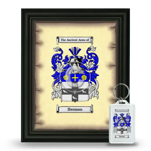 Herman Framed Coat of Arms and Keychain - Black