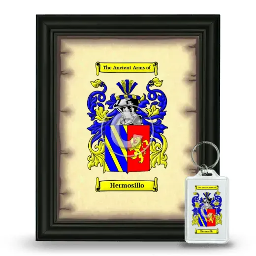 Hermosillo Framed Coat of Arms and Keychain - Black