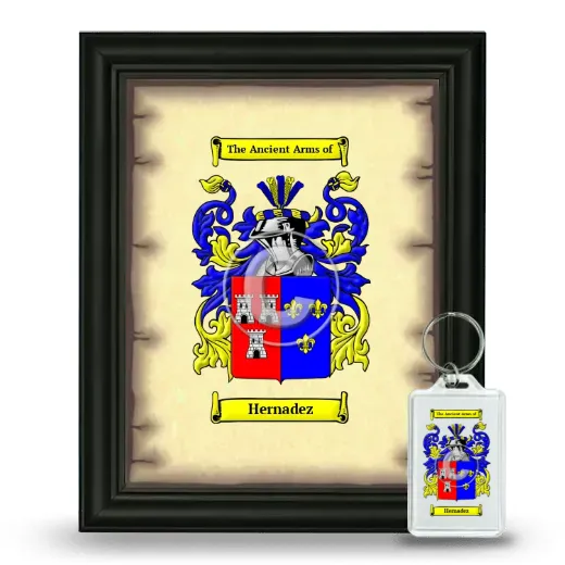 Hernadez Framed Coat of Arms and Keychain - Black