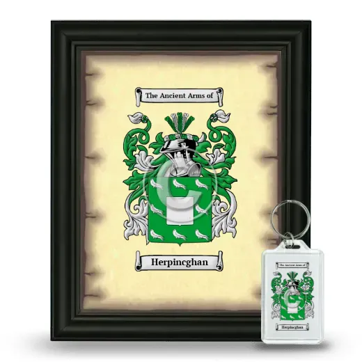 Herpincghan Framed Coat of Arms and Keychain - Black