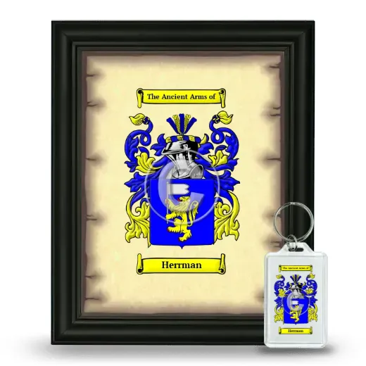 Herrman Framed Coat of Arms and Keychain - Black