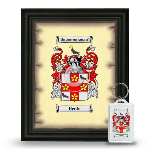 Hertle Framed Coat of Arms and Keychain - Black