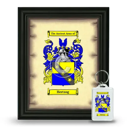 Hertzog Framed Coat of Arms and Keychain - Black