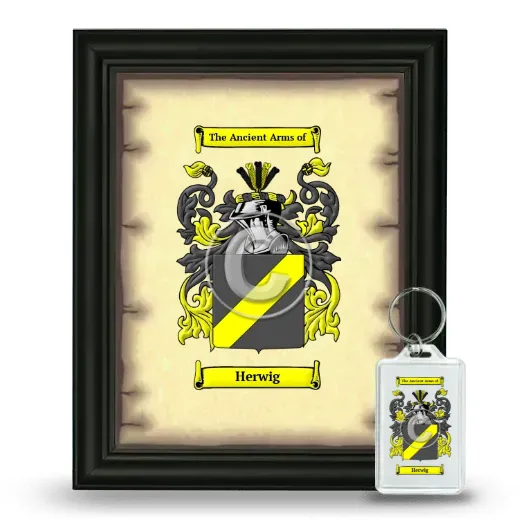Herwig Framed Coat of Arms and Keychain - Black