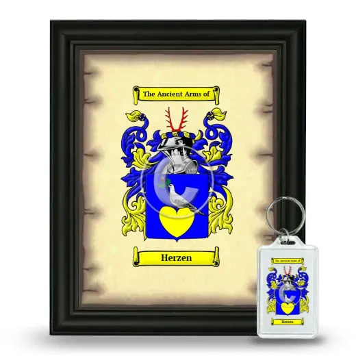 Herzen Framed Coat of Arms and Keychain - Black