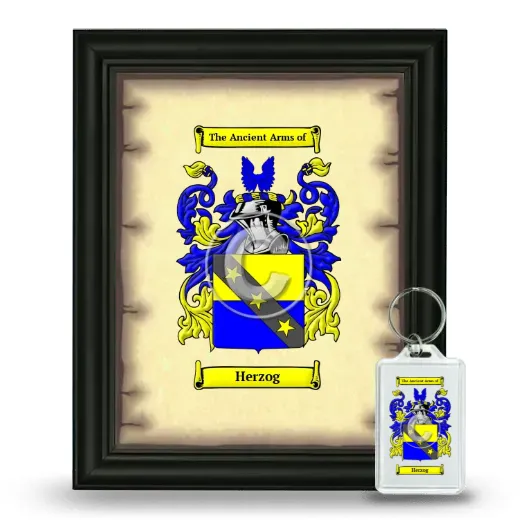 Herzog Framed Coat of Arms and Keychain - Black