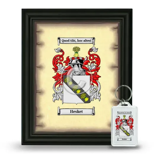 Hesket Framed Coat of Arms and Keychain - Black