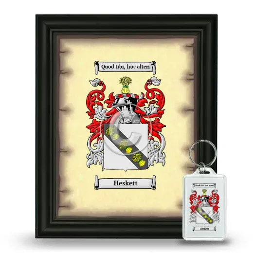 Heskett Framed Coat of Arms and Keychain - Black