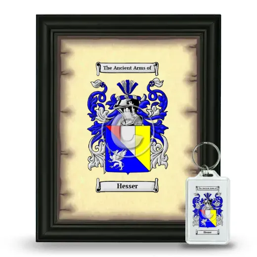 Hesser Framed Coat of Arms and Keychain - Black