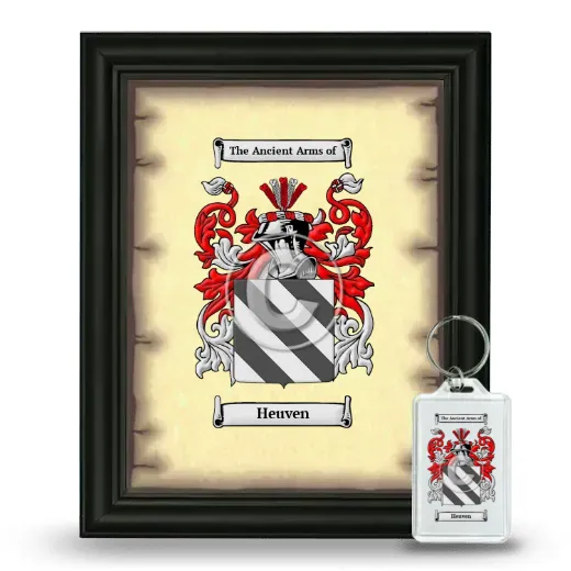 Heuven Framed Coat of Arms and Keychain - Black