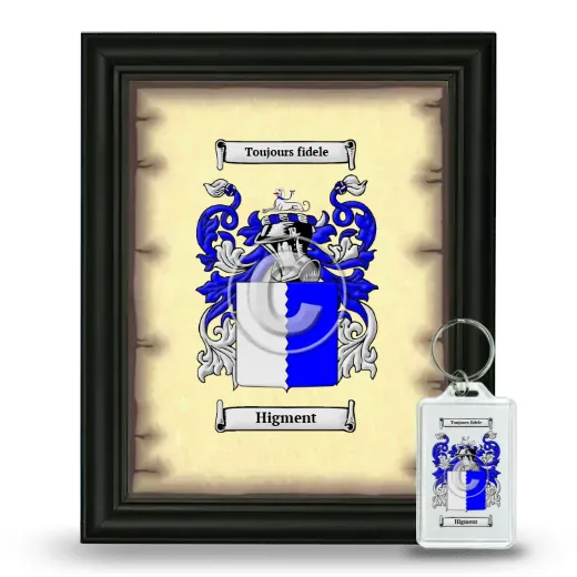 Higment Framed Coat of Arms and Keychain - Black